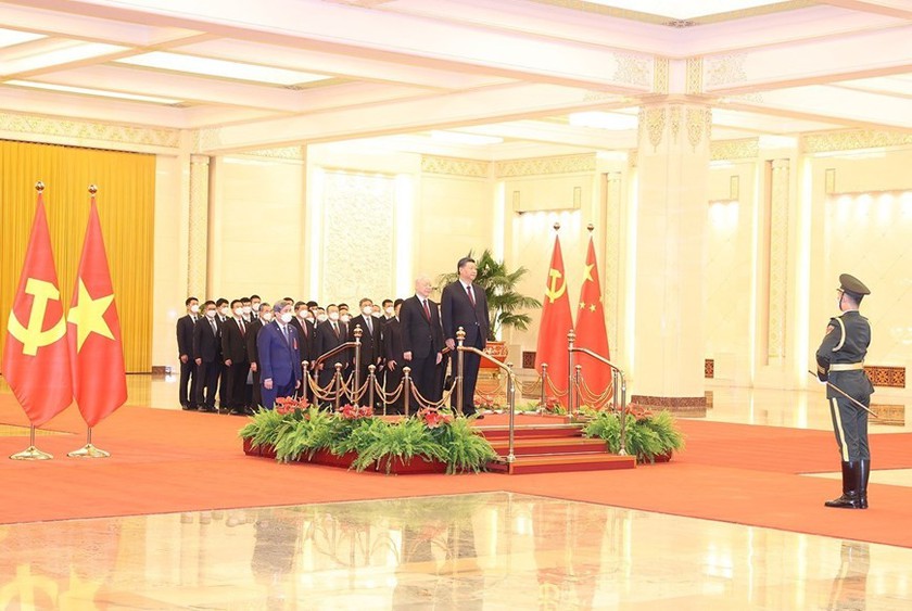 Tổng Bí thư Nguyễn Phú Trọng hội đàm với Tổng Bí thư Tập Cận Bình tại Đại Lễ đường Nhân dân - Ảnh 3.