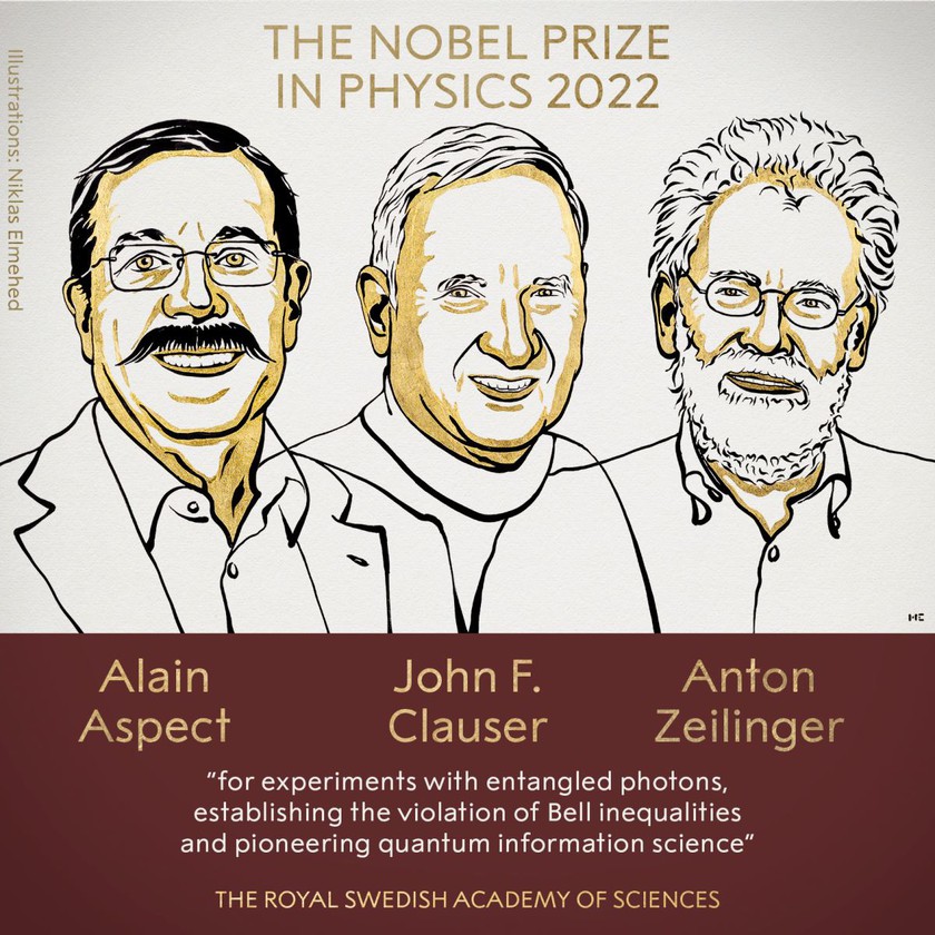 Giải Nobel Vật lý 2022 vinh danh 3 nhà khoa học Pháp, Mỹ, Áo - Ảnh 1.