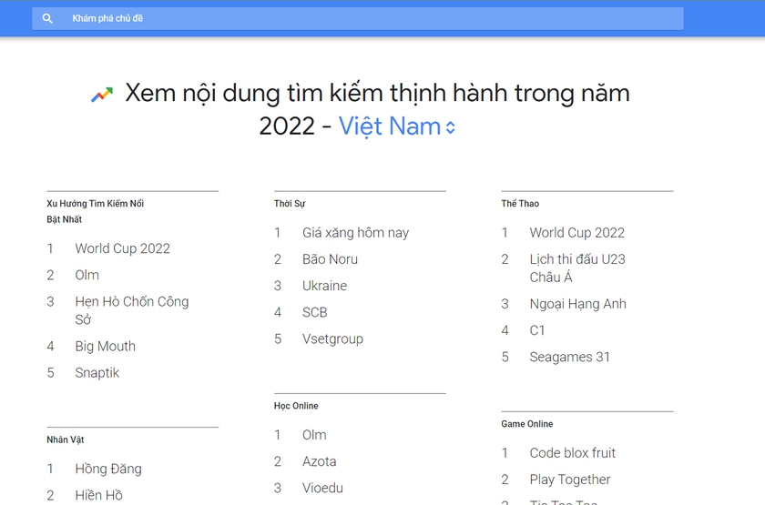 Năm 2022: Người dùng Việt quan tâm gì trên Google - Ảnh 2.