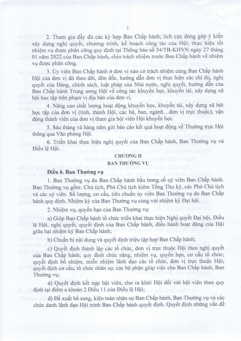 Quyết định số 223/QĐ-KHVN về Quy chế hoạt động của Ban chấp hành thường vụ, thường trực Trung ương Hội Khuyến học Việt Nam - Ảnh 4.