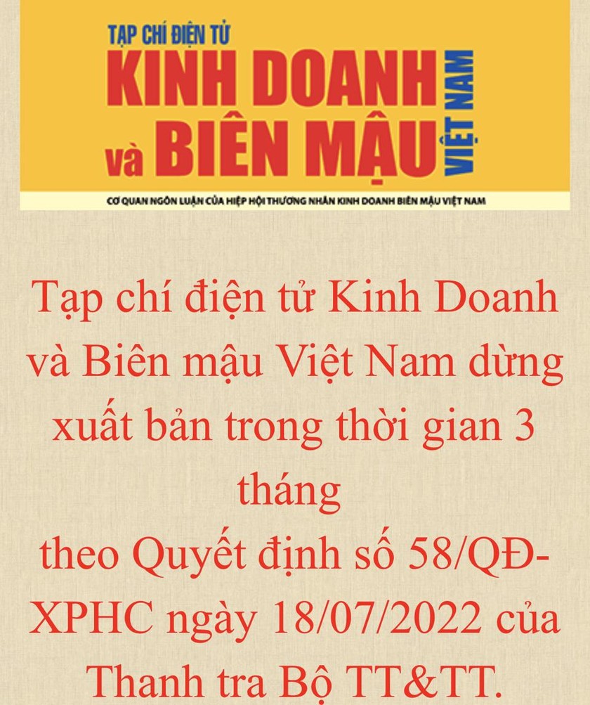 Tạp chí điện tử Kinh doanh và Biên mậu Việt Nam bị đình bản trong 3 tháng - Ảnh 1.