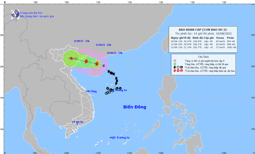 Từ đêm nay 10/8, bão số 2 sẽ gây mưa to gió lớn cho ven biển Quảng Ninh - Ninh Bình  - Ảnh 1.