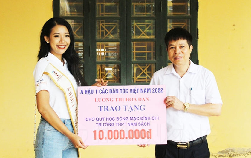 Á hậu Hoa Đan tích cực đóng góp vào các Quỹ Khuyến học tại tỉnh Hải Dương - Ảnh 2.