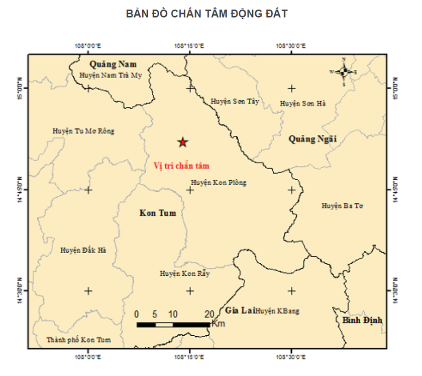 Động đất liên tiếp ở Kon Tum: Lại xảy ra 3 trận động đất ở Kon Plông, động đất lan sang Quảng Nam, Quảng Ngãi - Ảnh 1.