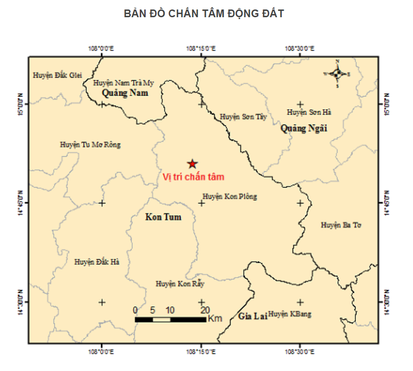 Động đất liên tiếp ở Kon Tum: Lại xảy ra 3 trận động đất ở Kon Plông, động đất lan sang Quảng Nam, Quảng Ngãi - Ảnh 2.