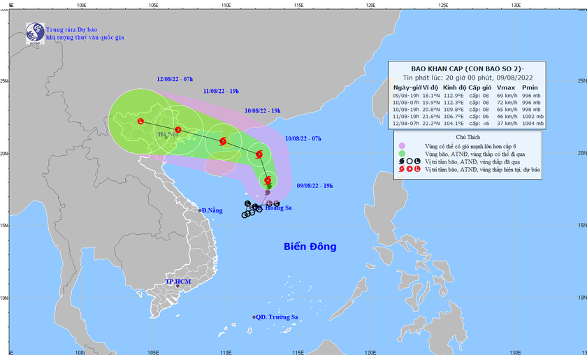 Đêm mai 10/8 và ngày 11/8, khu vực ven biển Quảng Ninh-Hải Phòng sẽ có gió mạnh cấp 6-7, giật cấp 9 - Ảnh 1.