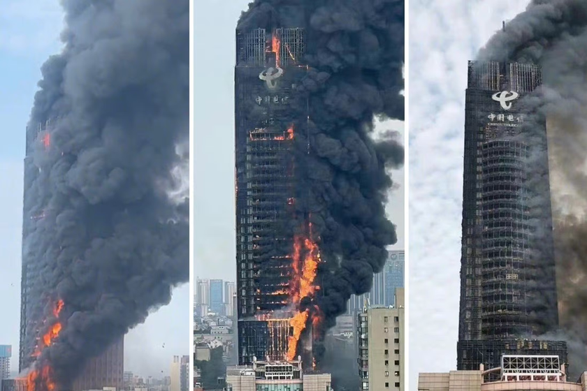 Hiện trường vụ cháy lớn tại tòa nhà 42 tầng ở Trung Quốc - Ảnh 6.