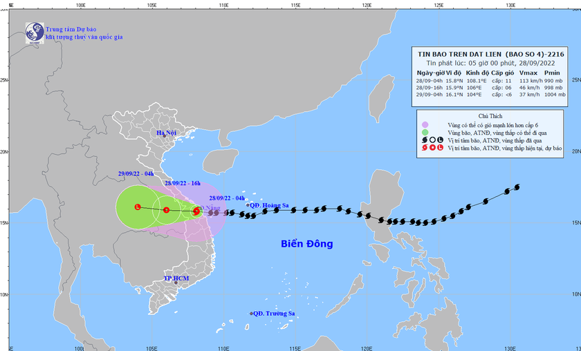Bão số 4 mạnh cấp 11, giật cấp 13 đã đi vào đất liền T.T Huế-Quảng Ngãi, đề phòng mưa lớn diện rộng sau bão - Ảnh 1.