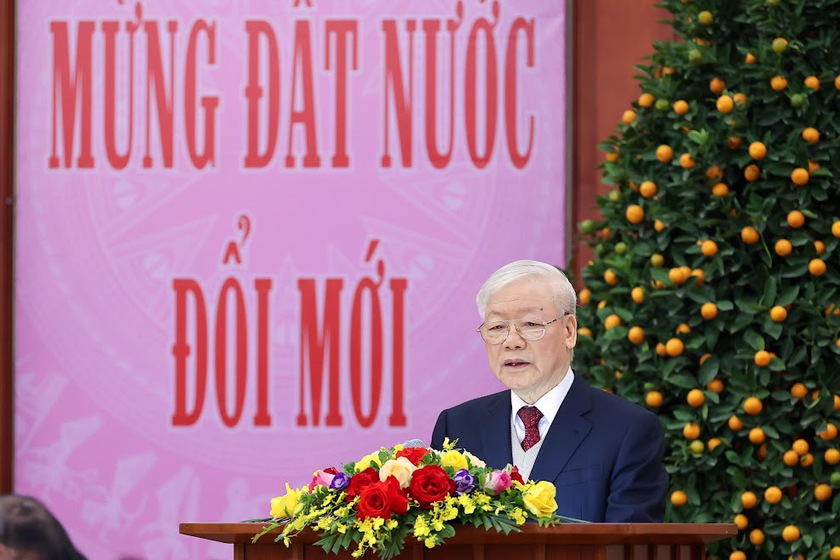 Tổng Bí thư Nguyễn Phú Trọng chúc Tết các đồng chí lãnh đạo, nguyên lãnh đạo Đảng, Nhà nước - Ảnh 1.