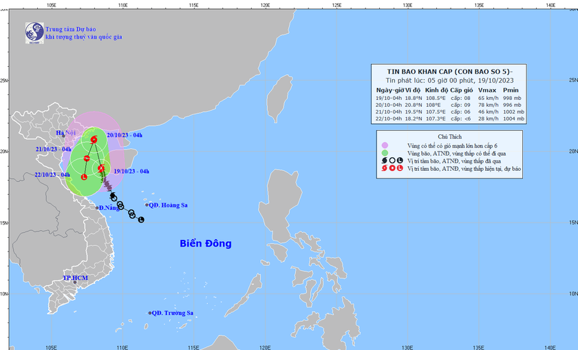Bão số 5 di chuyển phức tạp, gây mưa lớn nhiều nơi - Ảnh 1.