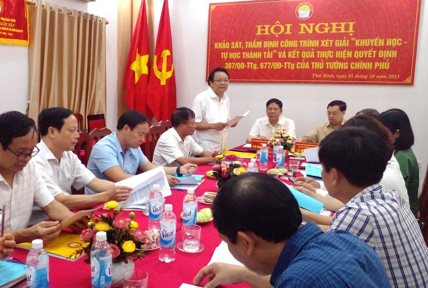 Trung ương Hội Khuyến học Việt Nam thẩm định công trình xét giải Nhân tài Đất Việt tại Thái Bình - Ảnh 4.