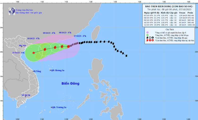 Bão số 4 vẫn duy trì giật cấp 16, di chuyển chậm trên Biển Đông - Ảnh 1.