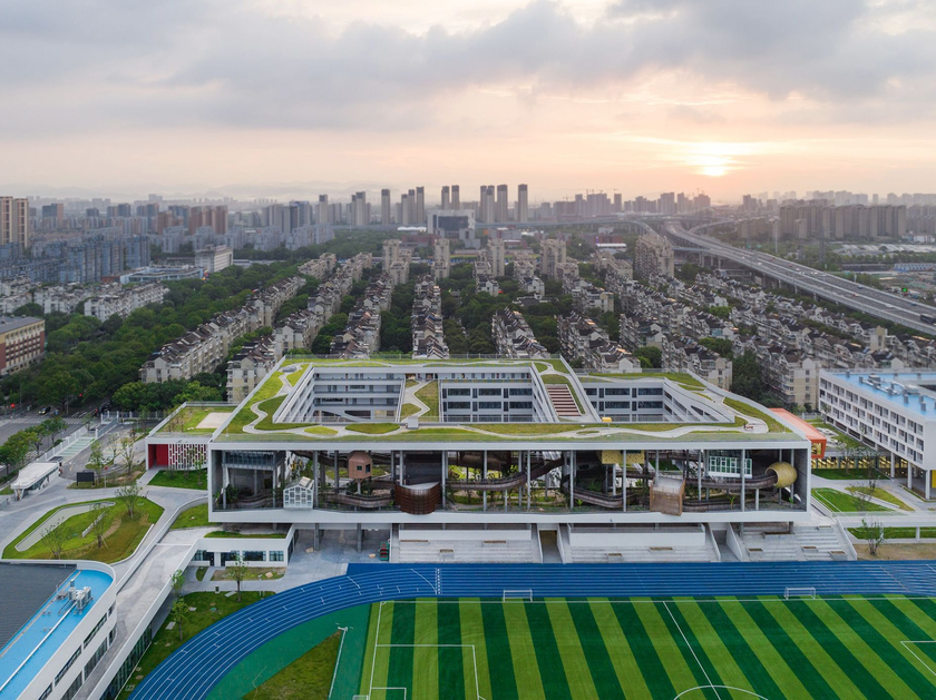 Kiến trúc độc đáo của trường nội trú Trung Quốc: Công viên trên tầng thượng và giảng đường ngoài trời- Ảnh 5.