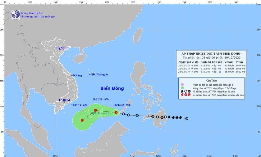 Diễn biến mới nhất của áp thấp nhiệt đới đã đi vào Biển Đông- Ảnh 1.