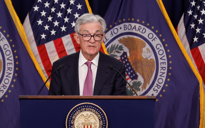  Chủ tịch Fed Jerome Powell công bố quyết định chính sách mới nhất của FED. Ảnh: Reuters.