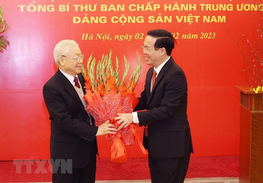 Tổng Bí thư Nguyễn Phú Trọng nhận Huy hiệu 55 năm tuổi Đảng  - Ảnh 2.
