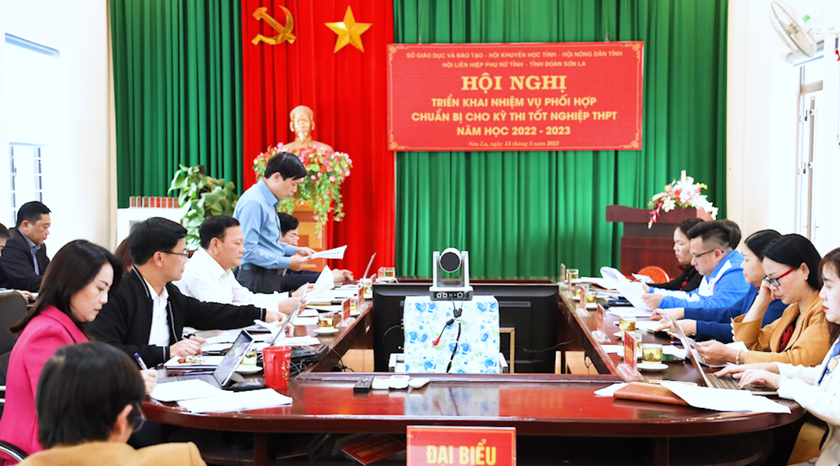 Hội Khuyến học tỉnh Sơn La phối hợp chuẩn bị kỳ thi tốt nghiệp trung học phổ thông năm 2023 - Ảnh 1.