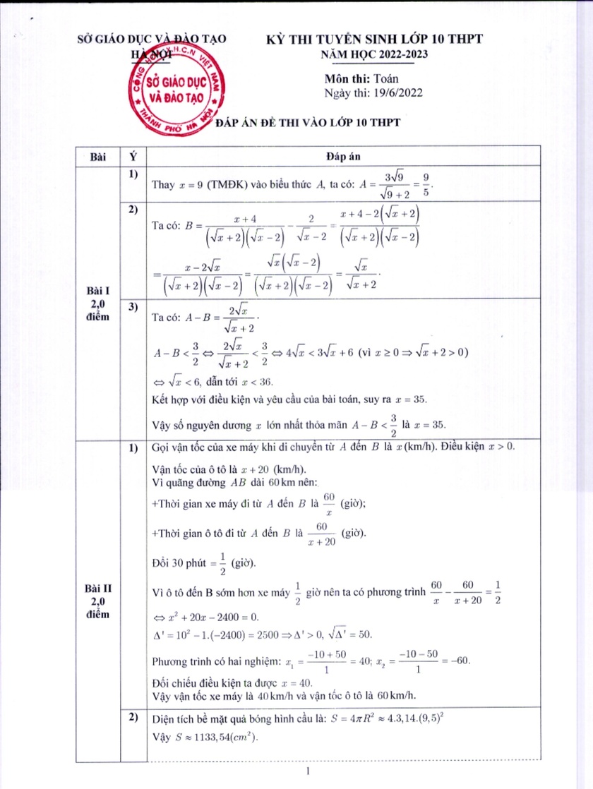 Đề thi vào lớp 10 môn Toán của Hà Nội 3 năm gần đây - Ảnh 2.