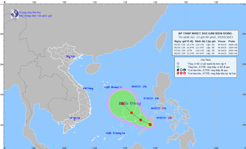 Xuất hiện áp thấp nhiệt đới gần Biển Đông - Ảnh 1.