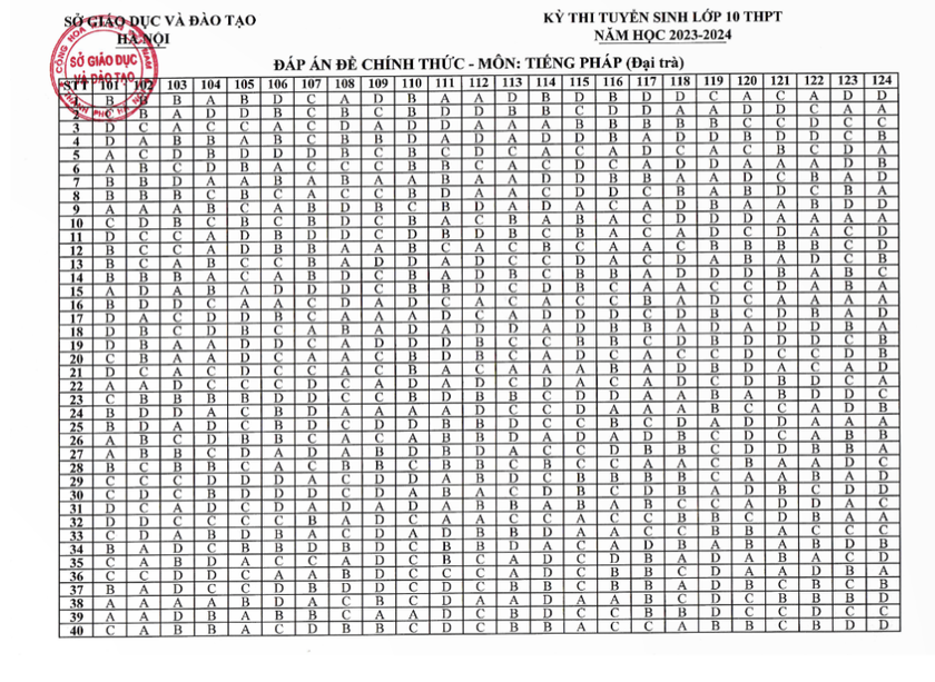 Đáp án chính thức môn Ngoại ngữ thi vào lớp 10 của Hà Nội năm 2023 - Ảnh 5.