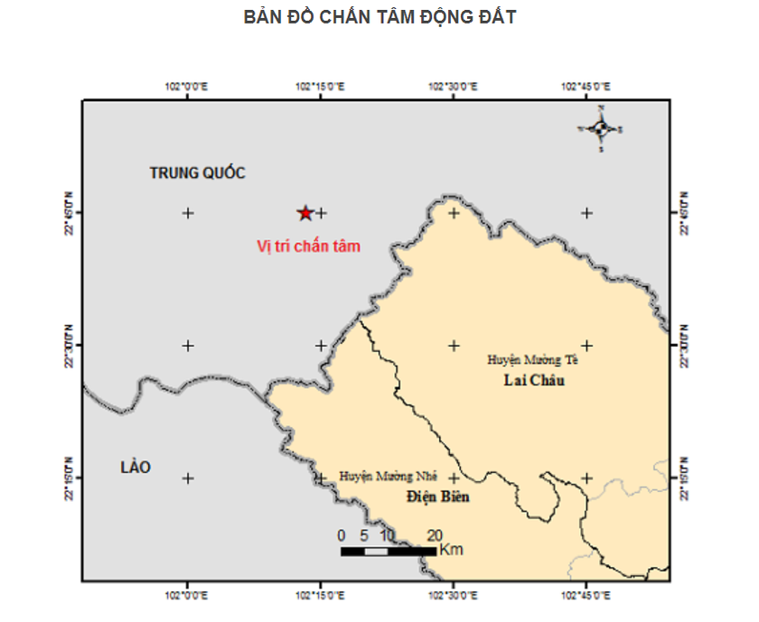 Xảy ra động đất có độ lớn 3.2 gần huyện Mường Tè, tỉnh Lai Châu - Ảnh 1.