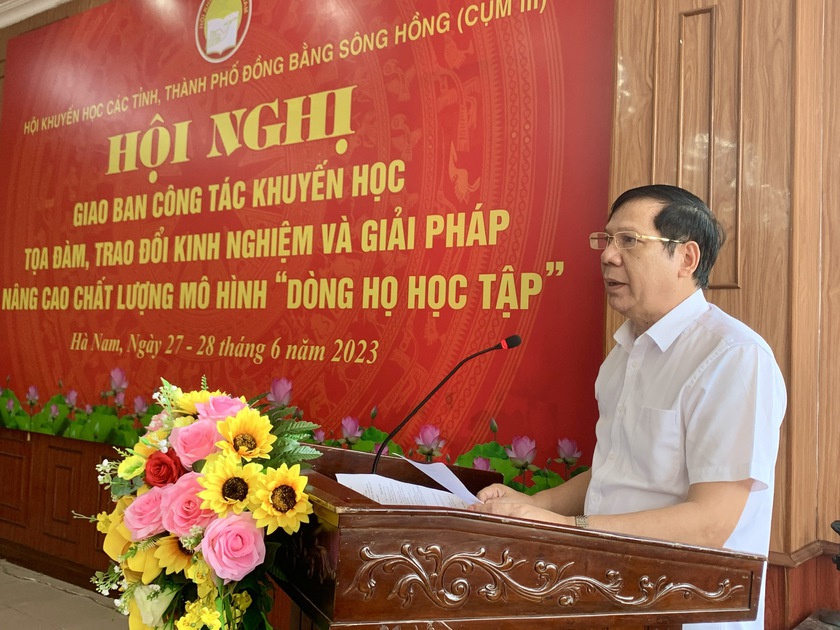 Hội khuyến học các tỉnh, thành phố Đồng bằng sông Hồng giao ban công tác 6 tháng đầu năm 2023 - Ảnh 8.
