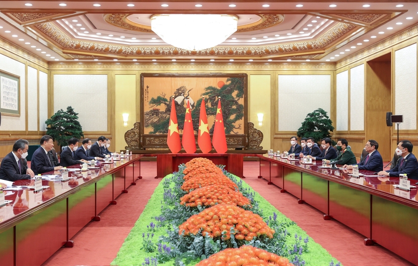 Thủ tướng Chính phủ Phạm Minh Chính hội kiến Tổng Bí thư, Chủ tịch Trung Quốc Tập Cận Bình - Ảnh 2.