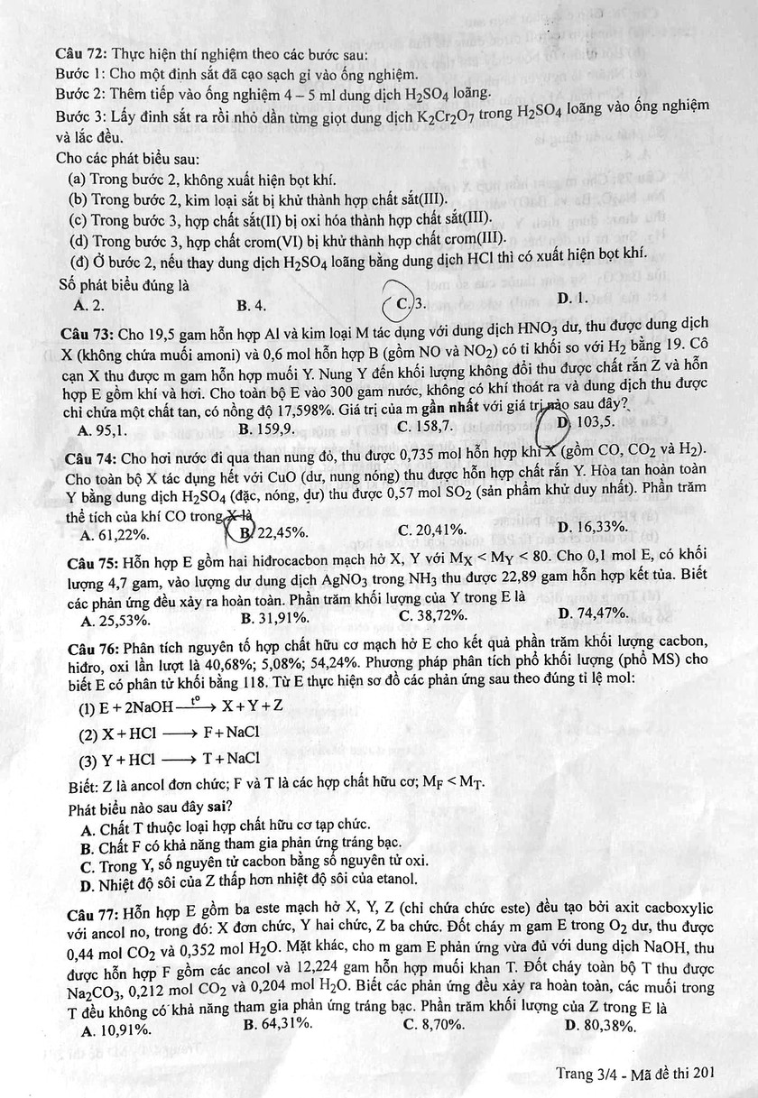 Đề thi môn Hóa học thi tốt nghiệp trung học phổ thông năm 2023 - Ảnh 3.