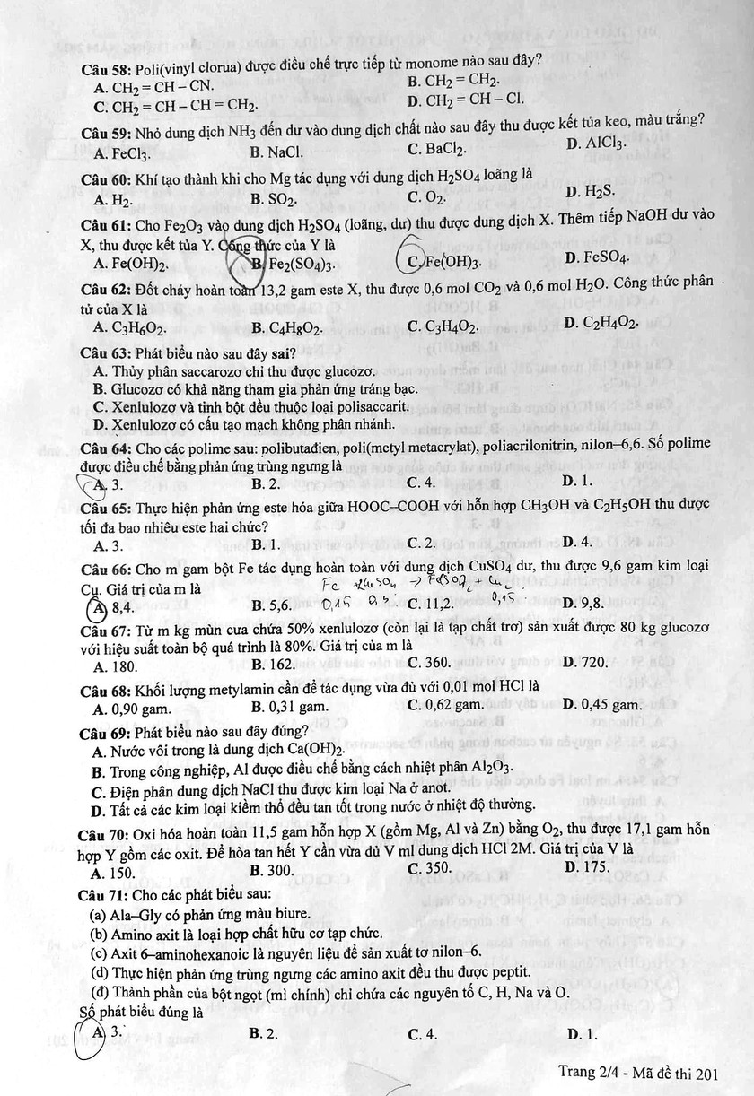 Đề thi môn Hóa học thi tốt nghiệp trung học phổ thông năm 2023 - Ảnh 2.