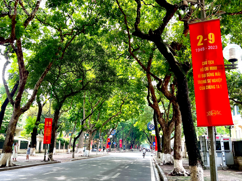 Thủ đô Hà Nội trang hoàng cờ hoa đỏ thắm chào mừng ngày Quốc khánh 2/9 - Ảnh 3.