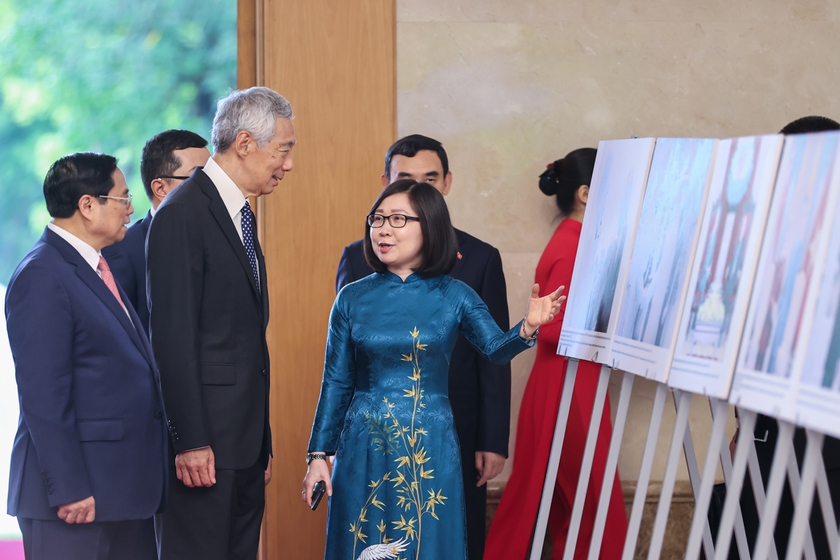 Thủ tướng Chính phủ Phạm Minh Chính chủ trì lễ đón Thủ tướng Singapore Lý Hiển Long - Ảnh 7.