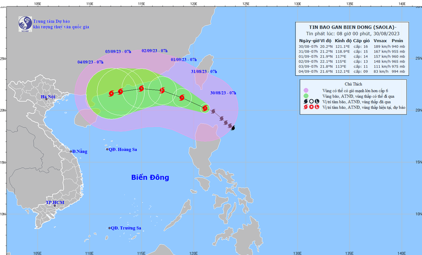 Bão Saola giật trên cấp 17 sắp di chuyển vào Biển Đông, dự báo đường đi khó lường - Ảnh 1.