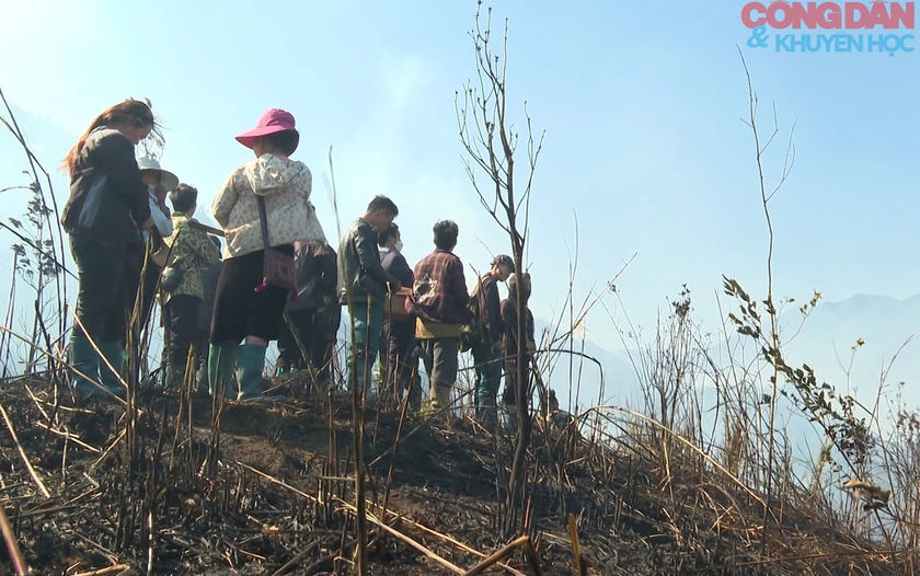 Cháy rừng ở Sa Pa: Điểm cháy cuối cùng treo ngang  vách núi cao đã bị khống chế- Ảnh 10.