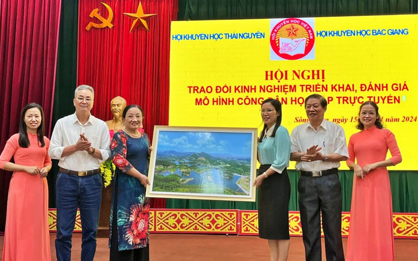 Hội Khuyến học Bắc Giang và Thái Nguyên trao đổi kinh nghiệm xây dựng các mô hình học tập- Ảnh 1.