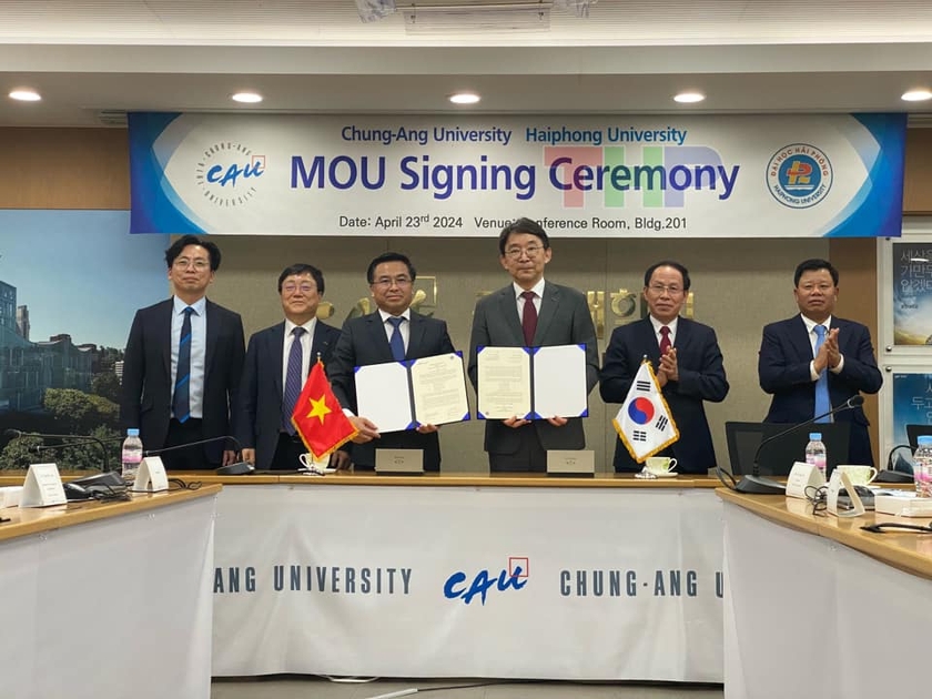 Trường Đại học Hải Phòng và Đại học Chung-Ang ký kết hợp tác quốc tế hóa giáo dục đại học- Ảnh 2.