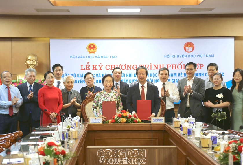 Hội Khuyến học Việt Nam và Bộ Giáo dục và Đào tạo ký kết chương trình phối hợp về hoạt động khuyến học, khuyến tài- Ảnh 1.