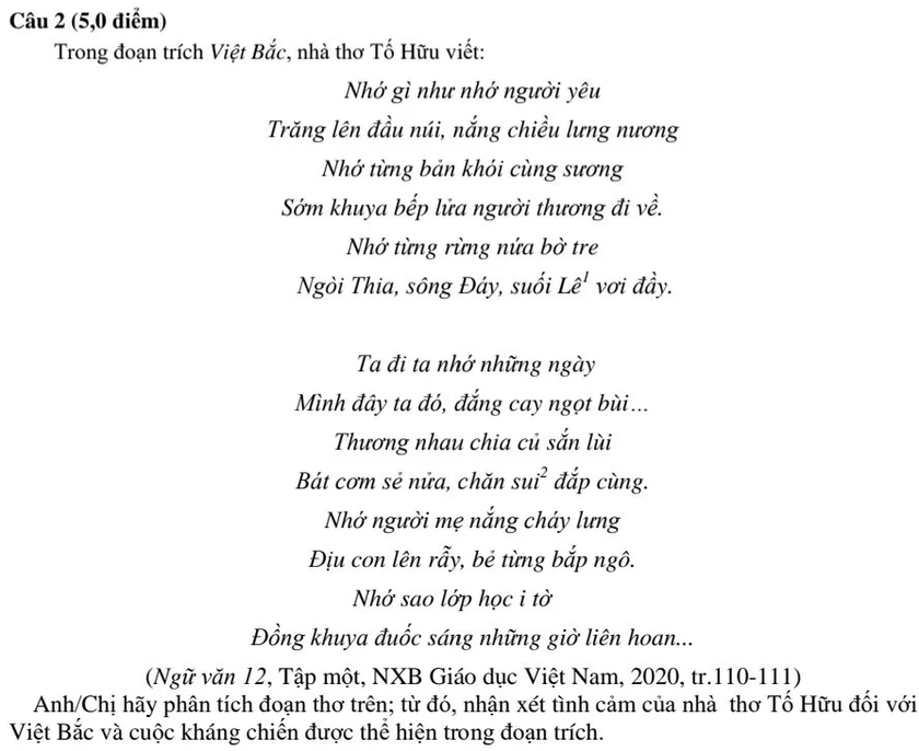 Bài thơ "Khúc hát đồng quê" vào đề thi thử tốt nghiệp môn Ngữ văn- Ảnh 2.