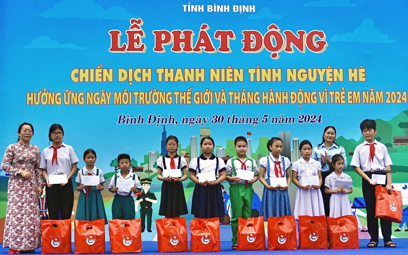 Bình Định phát động Chiến dịch tình nguyện hè, hưởng ứng Ngày Môi trường thế giới và Tháng Hành động vì trẻ em- Ảnh 1.