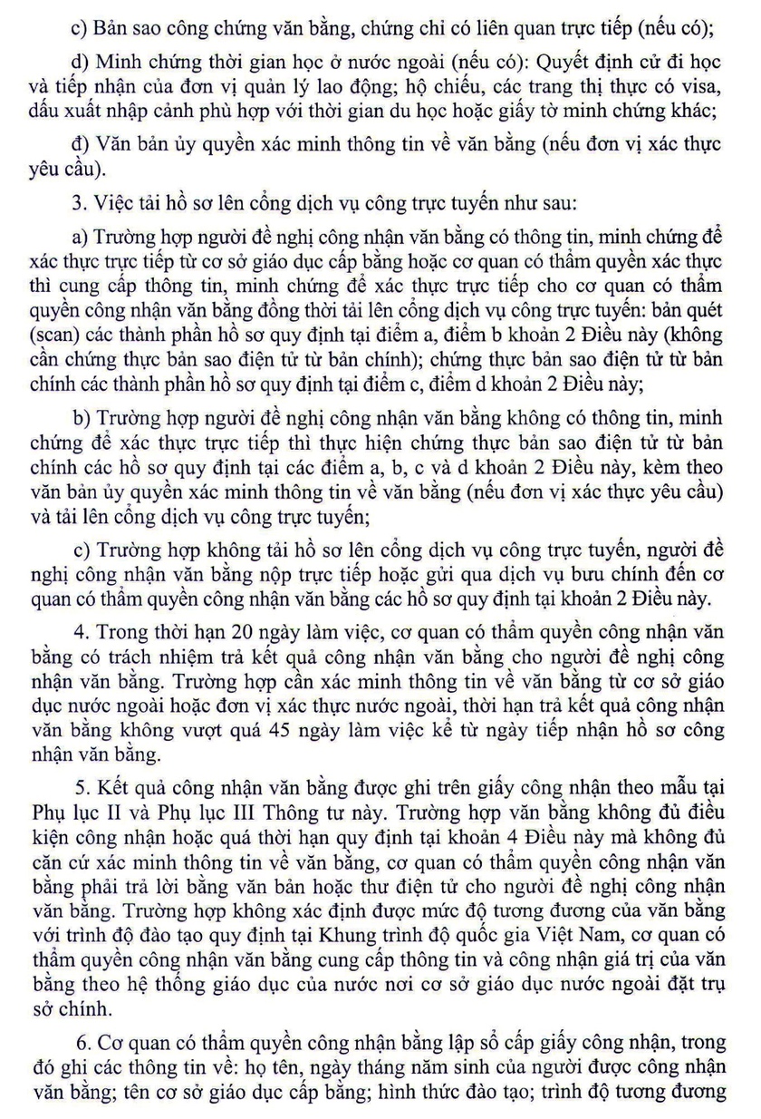 Toàn văn Thông tư quy định về sử dụng văn bằng nước ngoài cấp- Ảnh 2.