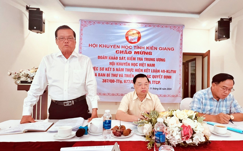 Đoàn Kiểm tra Trung ương Hội Khuyến học Việt Nam làm việc tại Kiên Giang- Ảnh 3.