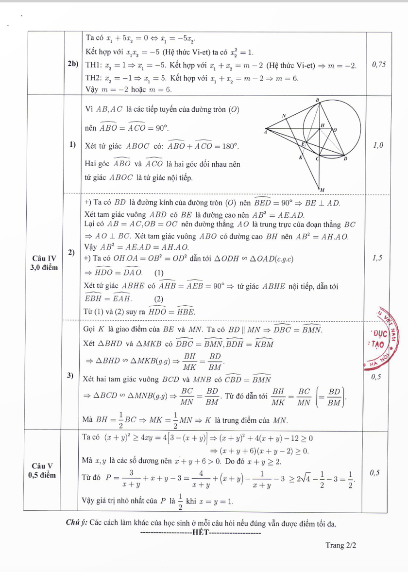 Đáp án chính thức các môn thi vào lớp 10 ở Hà Nội- Ảnh 2.