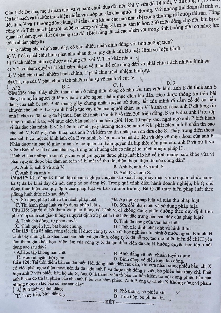 Đề thi tốt nghiệp trung học phổ thông năm 2024 tổ hợp Khoa học xã hội- Ảnh 13.