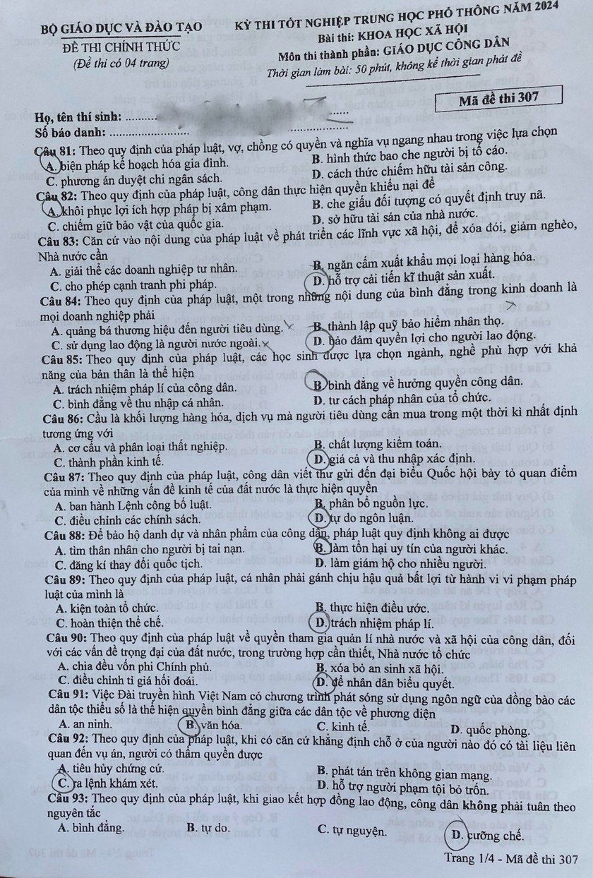 Đề thi tốt nghiệp trung học phổ thông năm 2024 tổ hợp Khoa học xã hội- Ảnh 10.