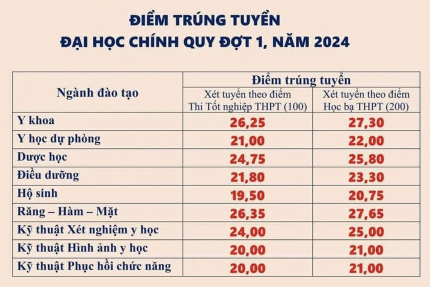 Thêm nhiều trường Y Dược công bố điểm chuẩn 2024 - Ảnh 3.