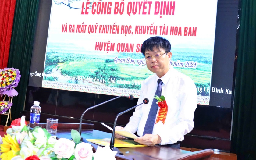 Huyện Quan Sơn, Thanh Hoá lập Quỹ Khuyến học, khuyến tài Hoa Ban - Ảnh 1.