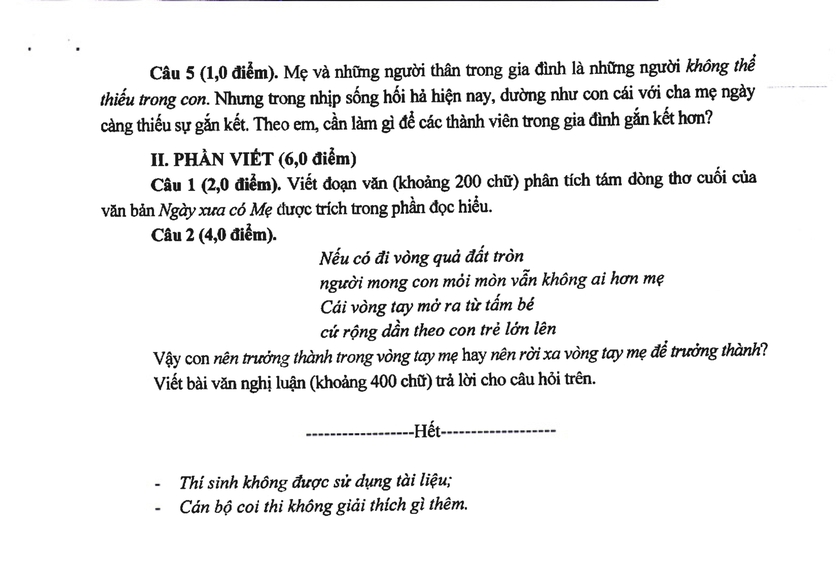 Hà Nội công bố đề minh họa môn Ngữ văn thi vào lớp 10 theo chương trình mới - Ảnh 4.