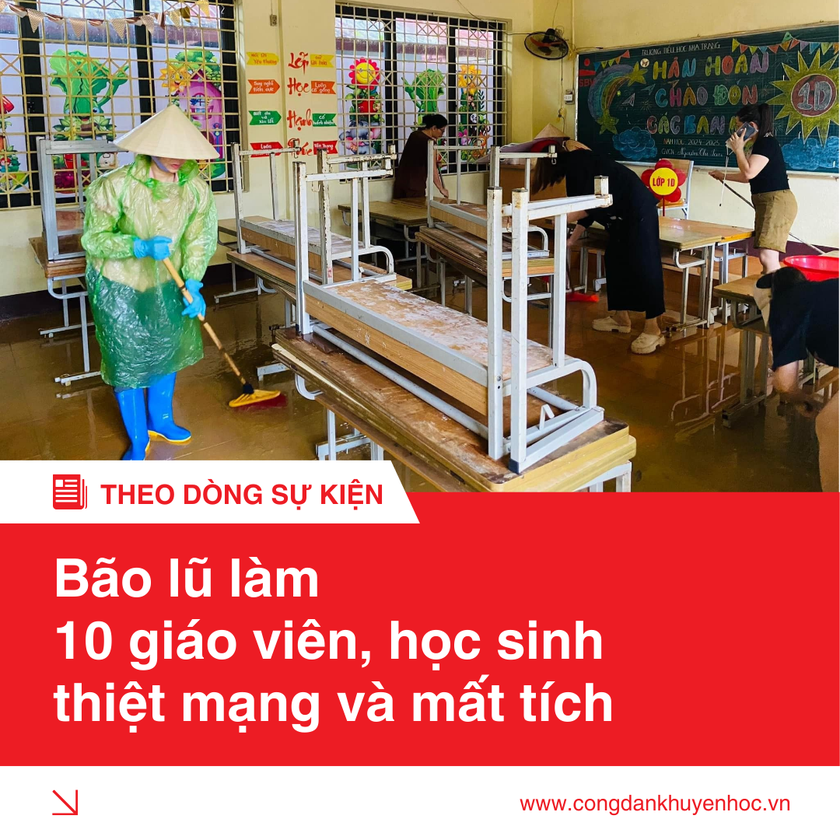 Hội Khuyến học Việt Nam kêu gọi ủng hộ giáo viên và học sinh thiệt hại do bão số 3 Yagi - Ảnh 4.