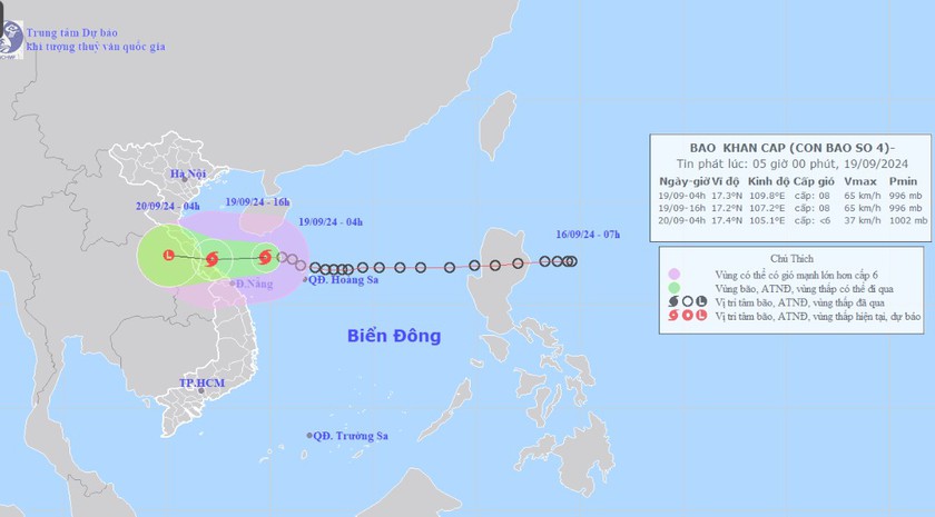 Bão số 4 - mưa lớn tới trên 500mm ở  Bắc Trung Bộ và Trung Trung Bộ  - Ảnh 1.