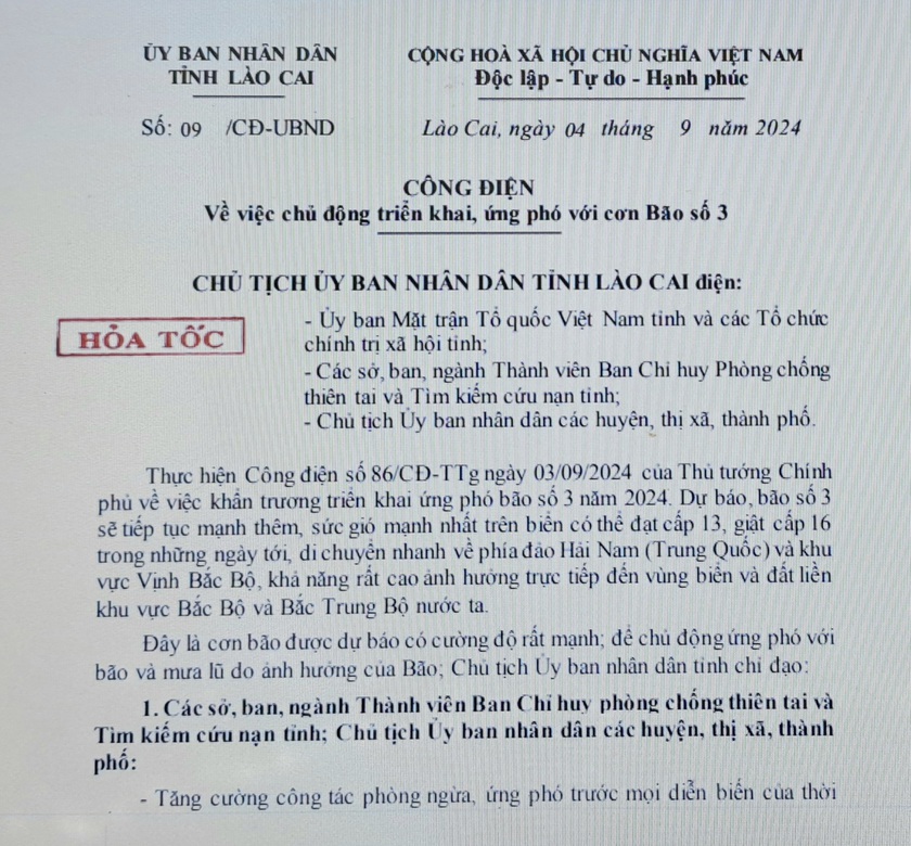 Lào Cai dừng các cuộc họp để tập trung phòng, chống bão số 3 - Ảnh 2.