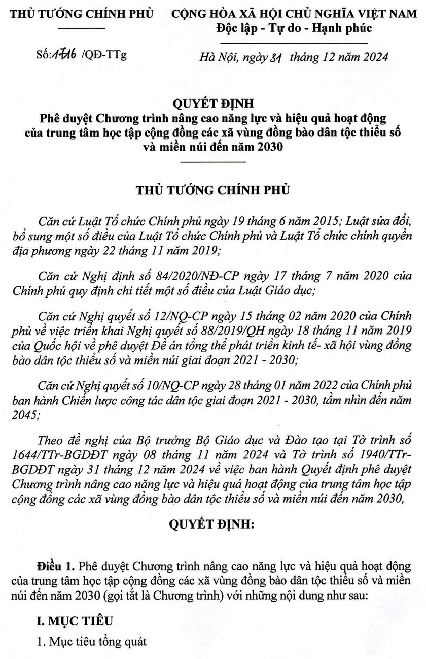 Nâng cao năng lực, hiệu quả hoạt động của trung tâm học tập cộng đồng vùng đồng bào thiểu số và miền núi - Ảnh 1.